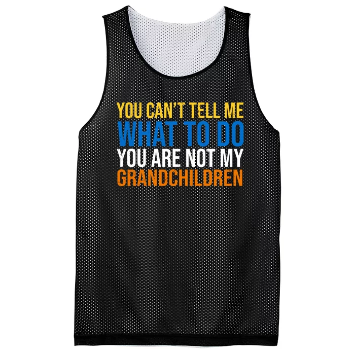 You Can't Tell Me What To Do You Are Not My Grandchildren Funny Mesh Reversible Basketball Jersey Tank