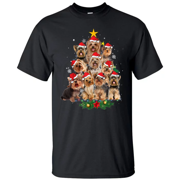 Yorkie Christmas Tree Funny Xmas Gifts For Yorkie Dog Lover TShirt Tall T-Shirt