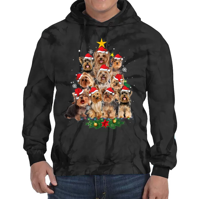 Yorkie Christmas Tree Funny Xmas Gifts For Yorkie Dog Lover TShirt Tie Dye Hoodie