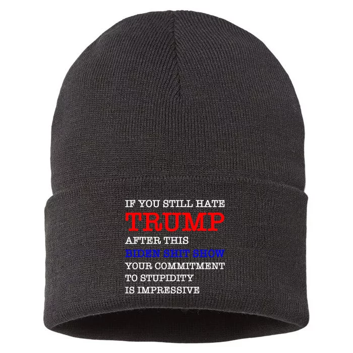 Your Commitment To Stupidity Humor Quote Sustainable Knit Beanie