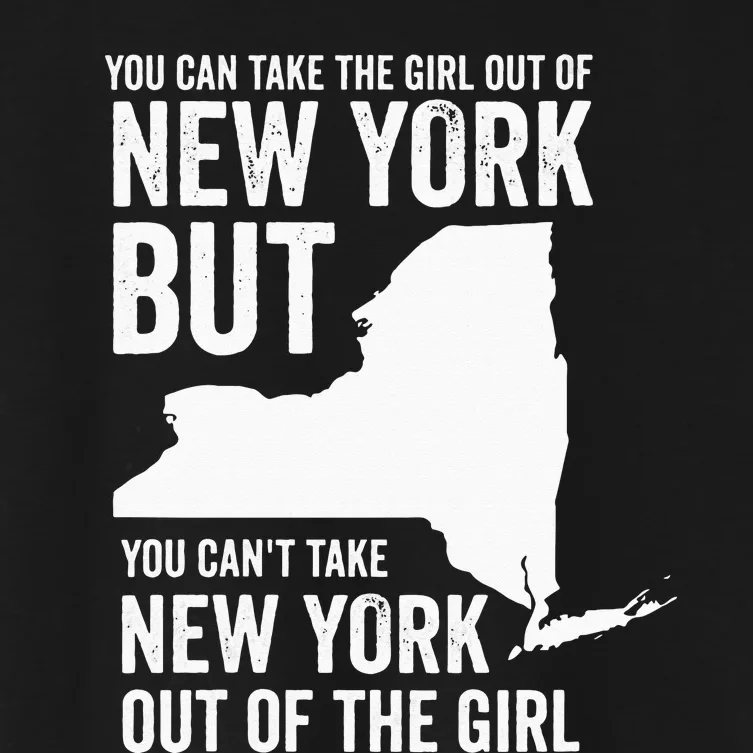 You Can Take The Girl Out Of New York Girl State America Women's Crop Top Tee