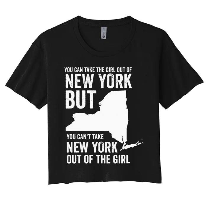 You Can Take The Girl Out Of New York Girl State America Women's Crop Top Tee