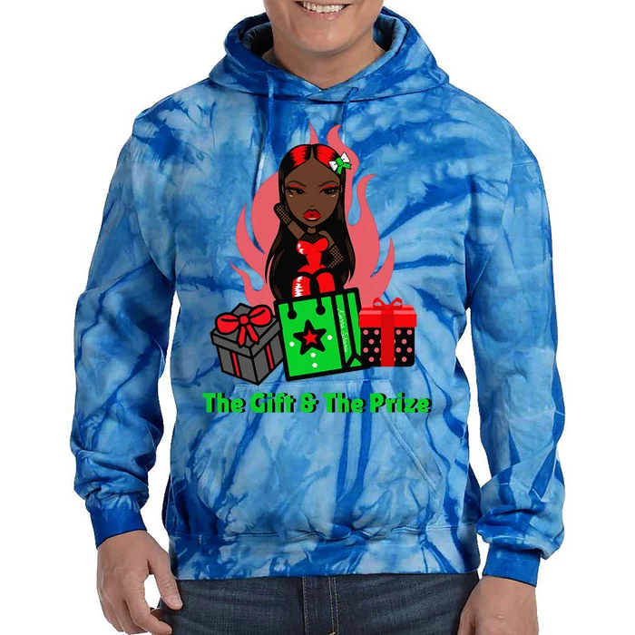 Y Christmas The Gift And The Prize Xmas Cute Fun Holiday Tie Dye Hoodie