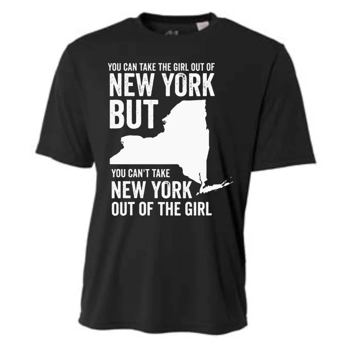 You Can Take The Girl Out Of New York Girl State America Cooling Performance Crew T-Shirt