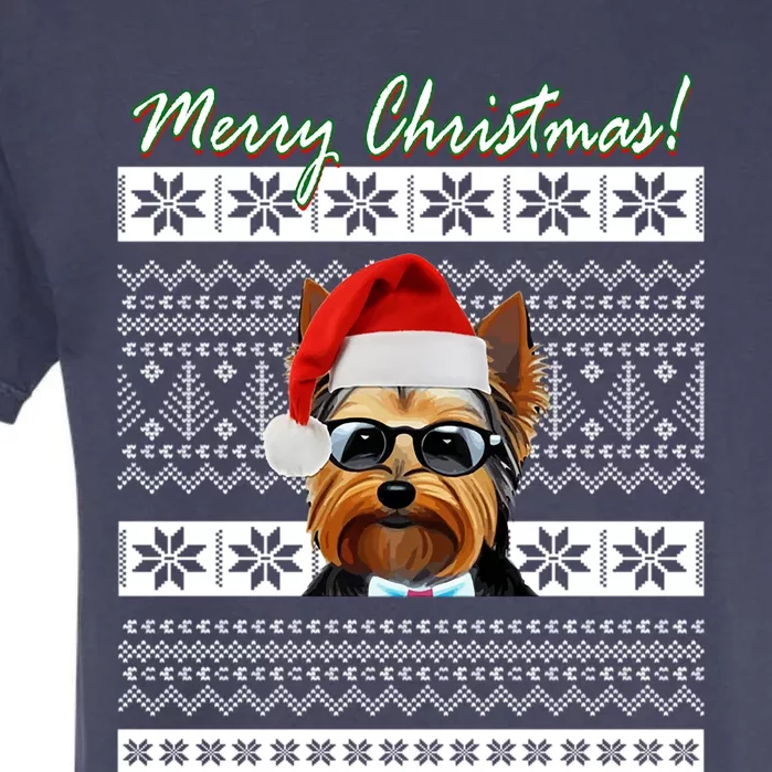 Yorkie Christmas Ugly Sweater Yorkshire Terrier Business Meaningful Gift Garment-Dyed Heavyweight T-Shirt