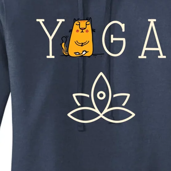 Yoga Cat With Lotus Pose Gift Women's Pullover Hoodie