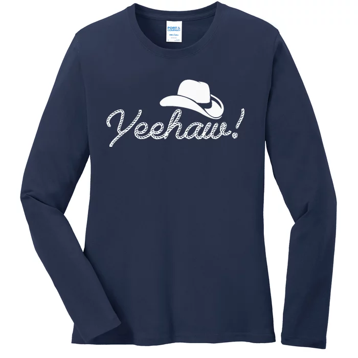 Yeehaw Cowboy Ladies Long Sleeve Shirt