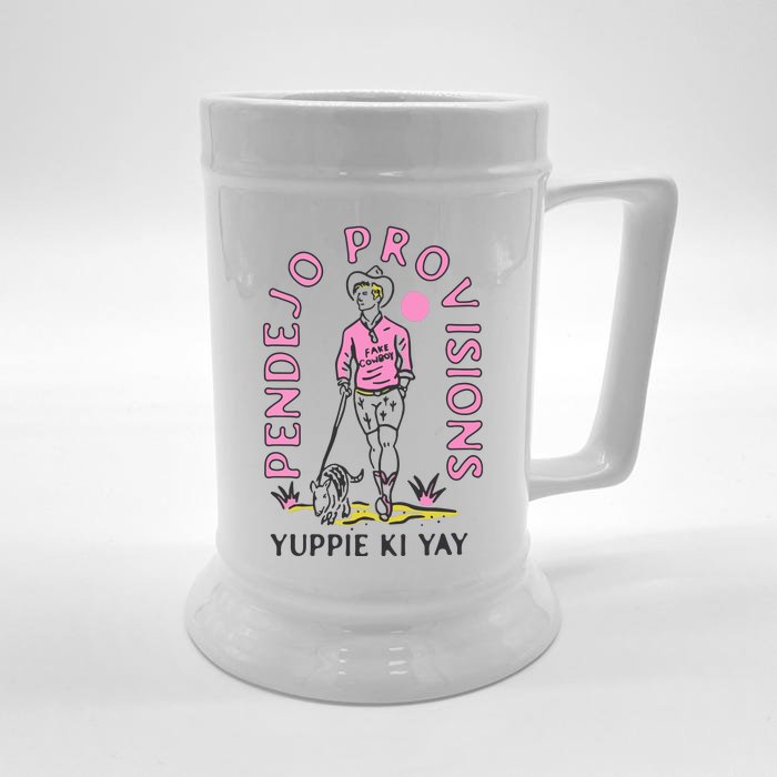 Yuppie Cowboy Front & Back Beer Stein