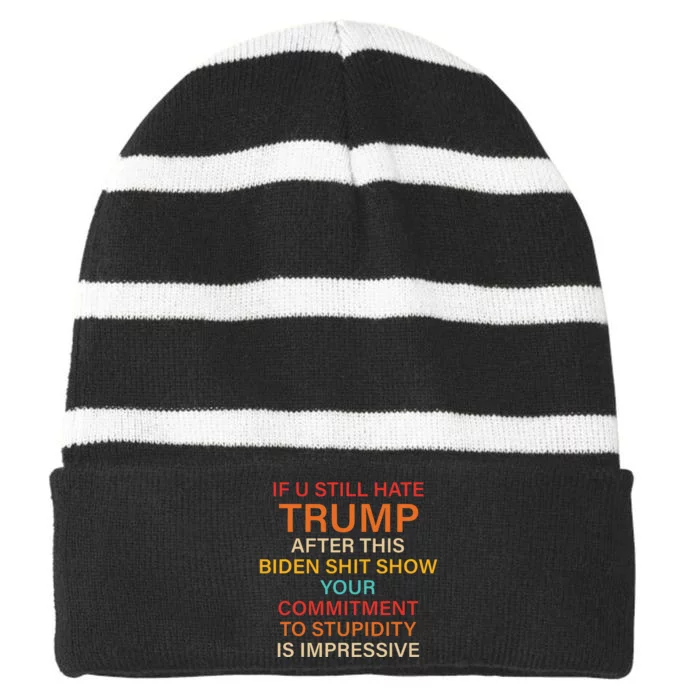 Your Commitment Striped Beanie with Solid Band