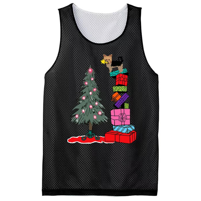 Yorkie Christmas Mesh Reversible Basketball Jersey Tank