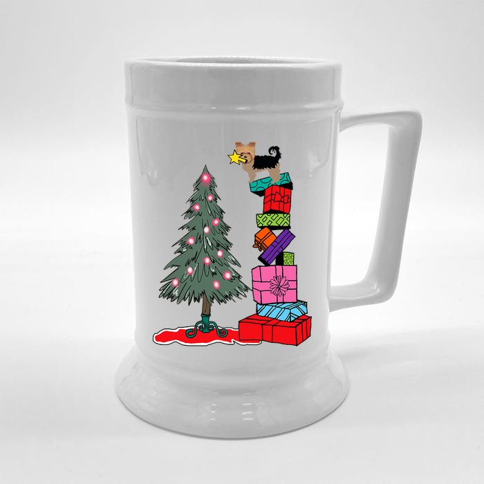 Yorkie Christmas Front & Back Beer Stein