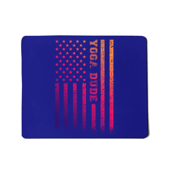 Yoga Dude American Flag Funny Gift Mousepad