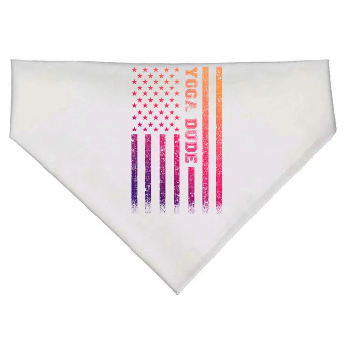 Yoga Dude American Flag Gift USA-Made Doggie Bandana