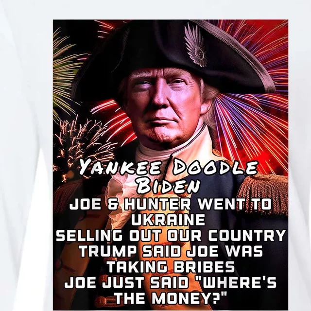 Yankee Doodle Biden 4th Of July Great Again Patriotic Trump Womens Cotton Relaxed Long Sleeve T-Shirt