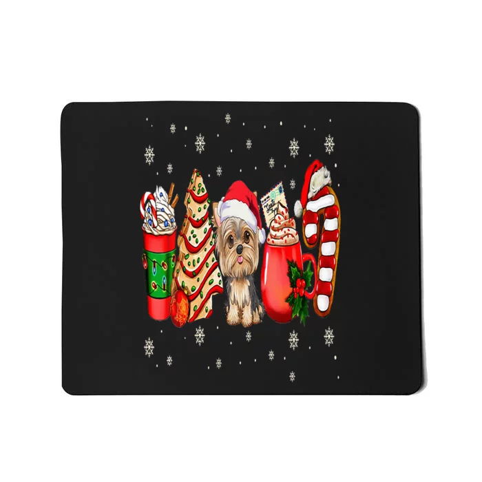 Yorkie Dog Christmas Pajamas Coffee Latte Mugs Xmas Tree Mousepad