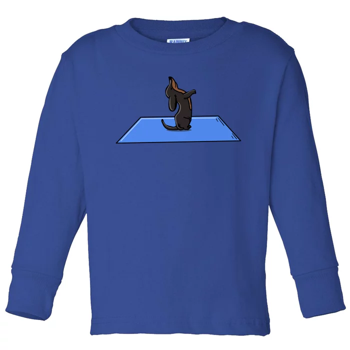 Yoga Dachshund Funny Meditation Yoga Dog Lover Gift Toddler Long Sleeve Shirt