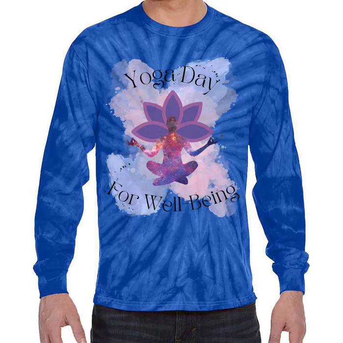 Yoga Day For Wellbeing Gift Tie-Dye Long Sleeve Shirt