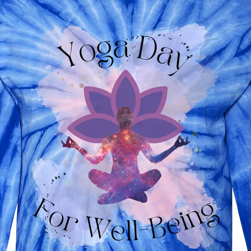 Yoga Day For Wellbeing Gift Tie-Dye Long Sleeve Shirt