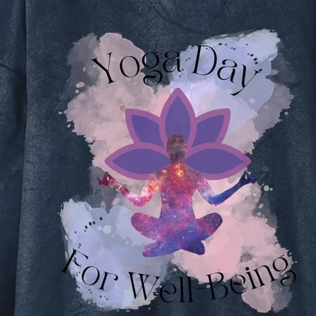 Yoga Day For Wellbeing Gift Hooded Wearable Blanket