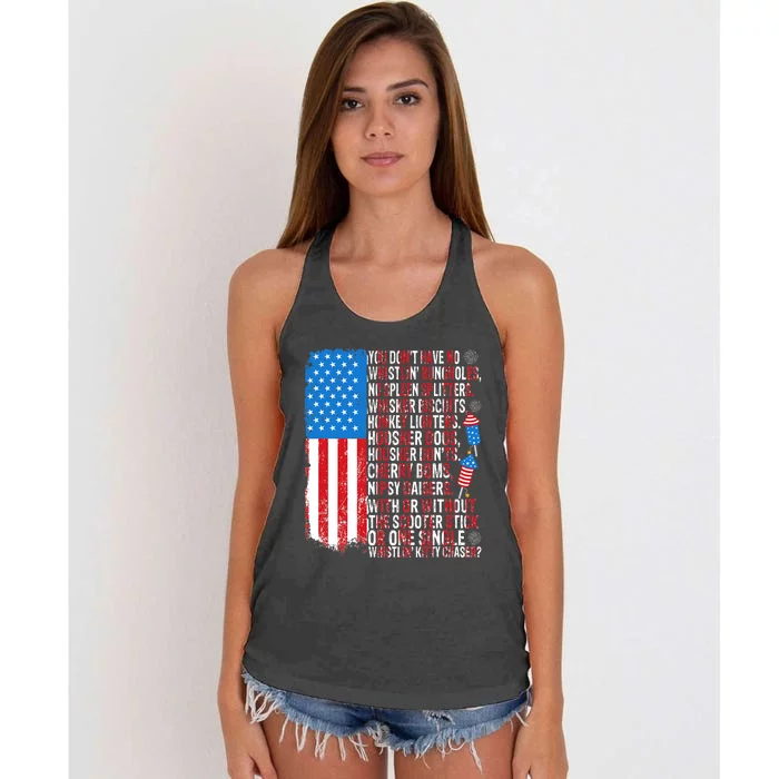 You DonT Have No Whistling Bungholes Usa Flag 4th Of July Women's Knotted Racerback Tank