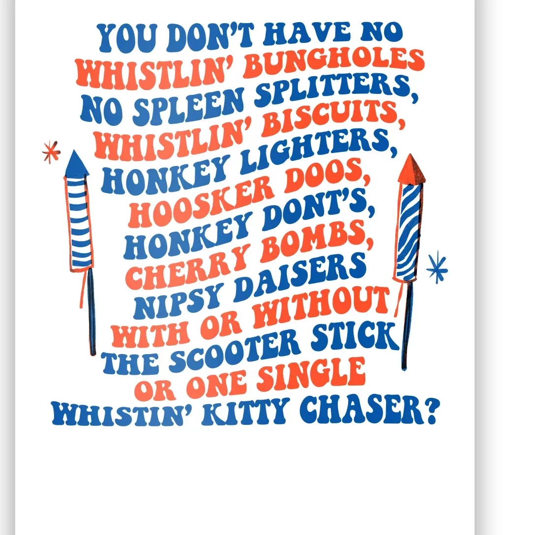 You Dont Have No Whistlin Bungholes Funny July 4th Of July Poster