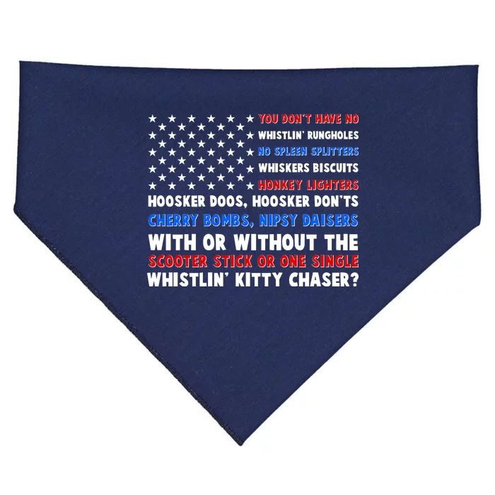 You Dont Have No Whistlin Bungholes Fireworks Joe Dirt Usa American Flag USA-Made Doggie Bandana