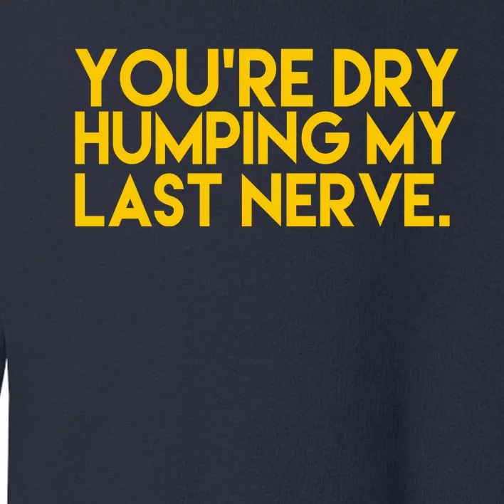 You're Dry Humping My Last Nerve Funny Toddler Sweatshirt