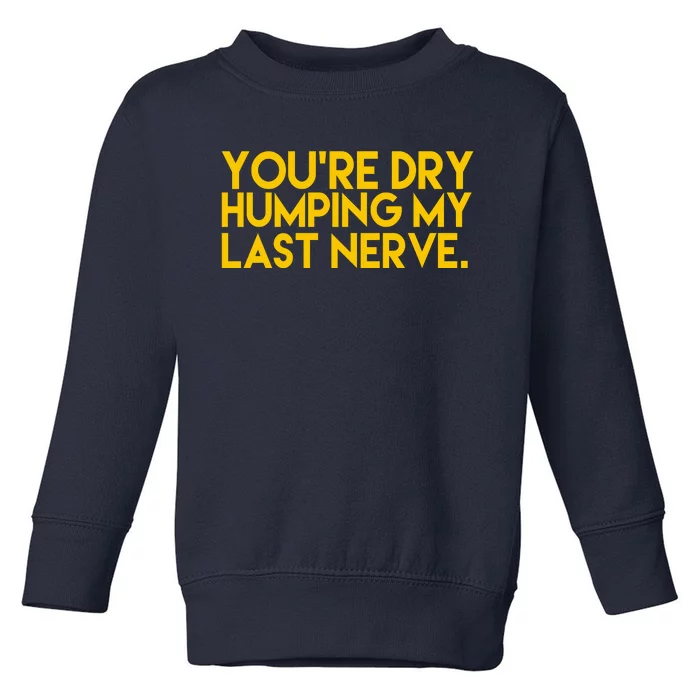 You're Dry Humping My Last Nerve Funny Toddler Sweatshirt