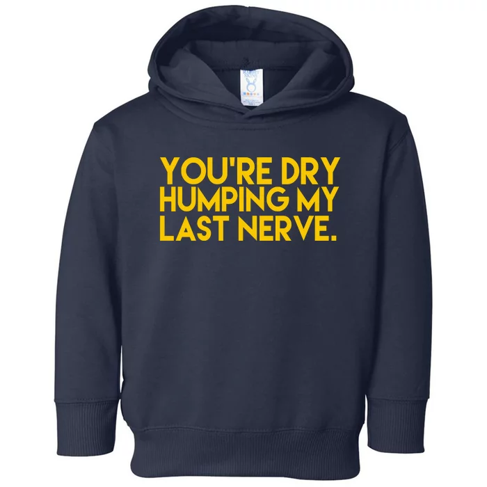 You're Dry Humping My Last Nerve Funny Toddler Hoodie