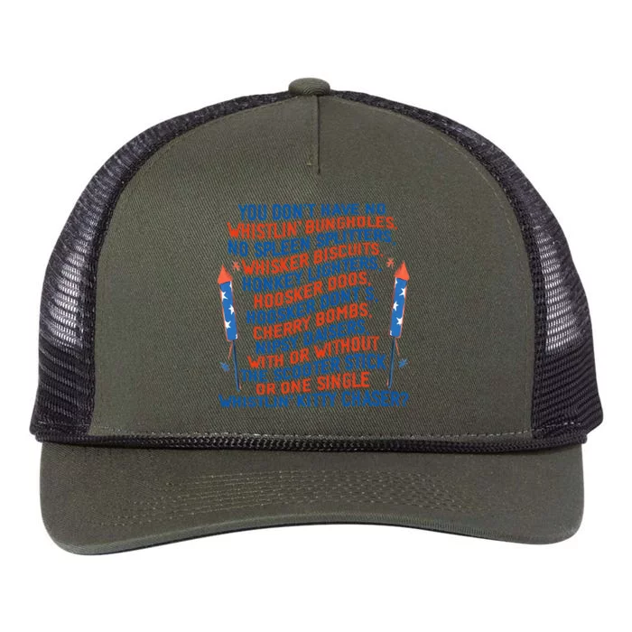 You Don’T Have No Whistlin’ Bungholes July 4th Of July Retro Rope Trucker Hat Cap