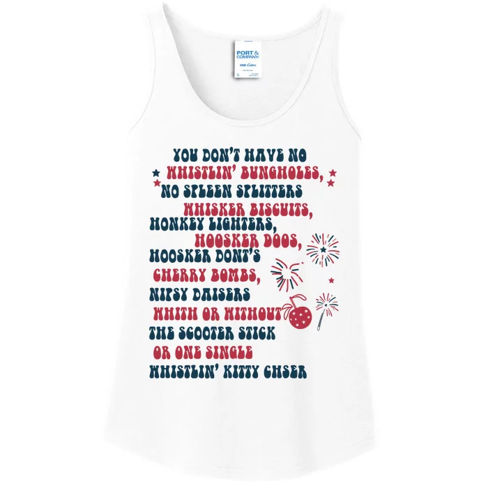 You Dont Have No Whistling Bungholes 4th Of July Usa Flag Ladies Essential Tank