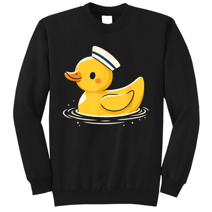 Yellow Duck In Sailor Hat | Cute Duck Lover Tall Sweatshirt