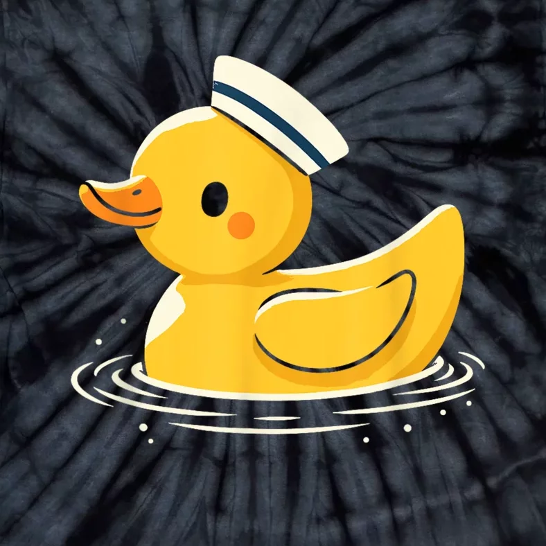 Yellow Duck In Sailor Hat | Cute Duck Lover Tie-Dye T-Shirt