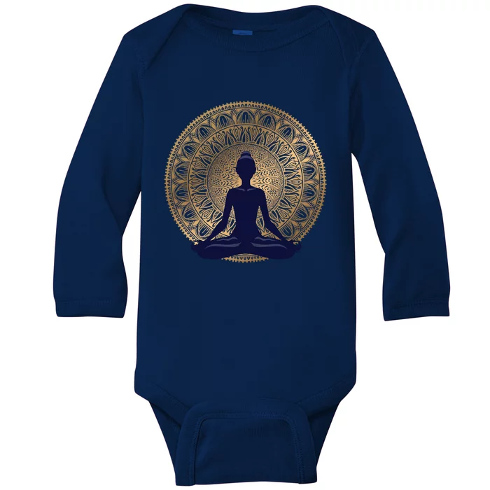 Yoga Dress Meditation Clothing Namaste Lotus Position Gift Baby Long Sleeve Bodysuit