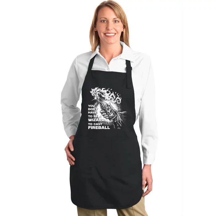 You Dont Need To Be A Wizard To Cast A F.I.R.E.B.A.L.L Diablo Macabre Full-Length Apron With Pocket