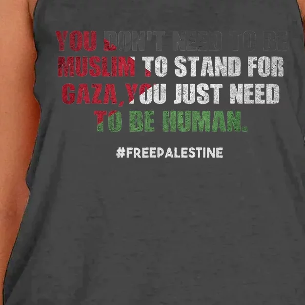 You DonT Need To Be Muslim To Stand For Gaza Women's Knotted Racerback Tank