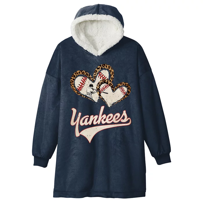 Yankee Distressed Name Pride Hooded Wearable Blanket