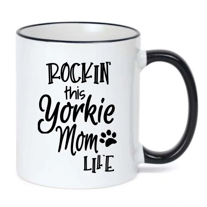 Yorkie Dog Owner Gifts Rockin This Life Yorkie Mom Black Color Changing Mug