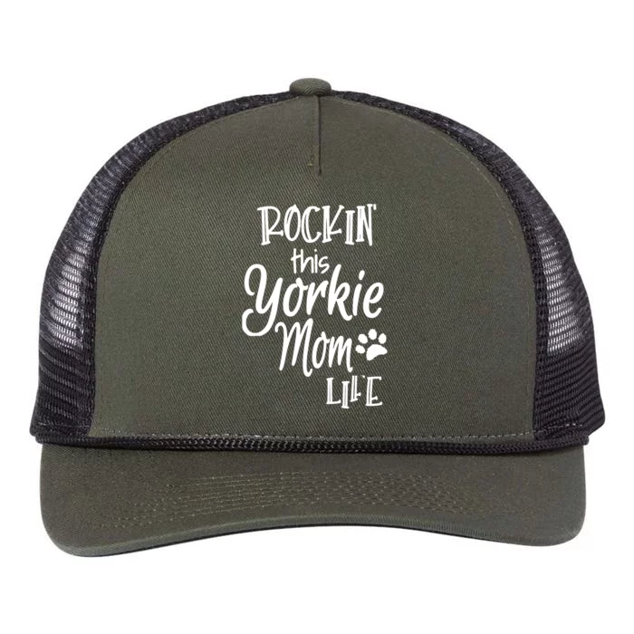 Yorkie Dog Owner Gifts Rockin This Life Yorkie Mom Retro Rope Trucker Hat Cap