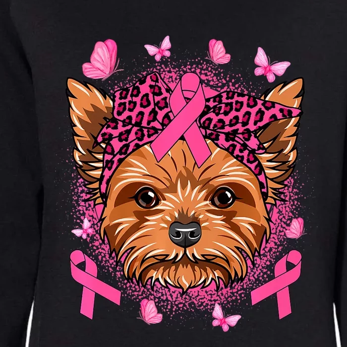 Yorkie Dog & Pink Ribbon Breast Cancer Awareness Girls Womens California Wash Sweatshirt