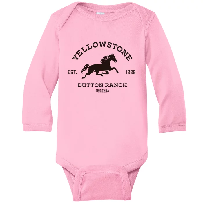 Yellowstone D.U.T.T.O.N Ranch With Horse Baby Long Sleeve Bodysuit