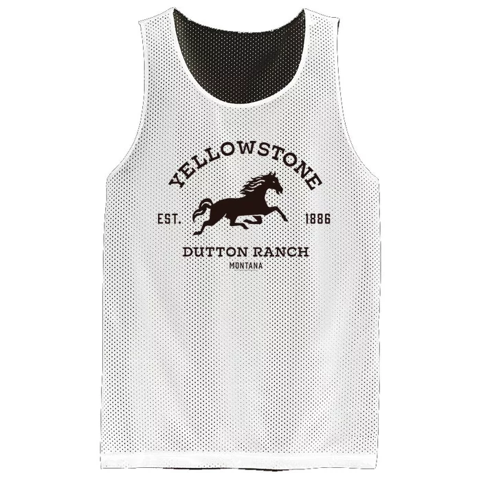 Yellowstone D.U.T.T.O.N Ranch With Horse Mesh Reversible Basketball Jersey Tank