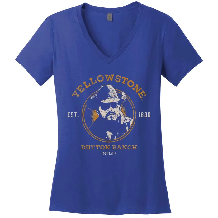 Yellowstone Dutton Ranch Rip Wheeler Look Women's V-Neck T-Shirt