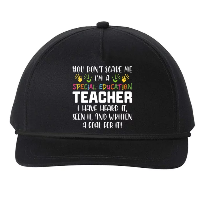 You Don't Scare Me I'm A Special Education Teacher Gift Snapback Five-Panel Rope Hat