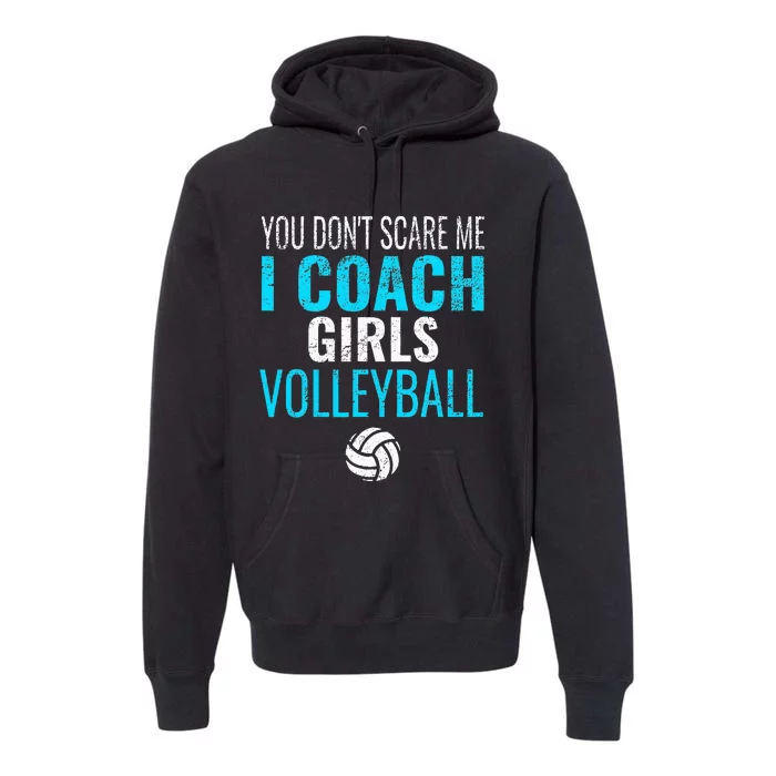 You Dont Scare Me I Coach Volleyball Premium Hoodie