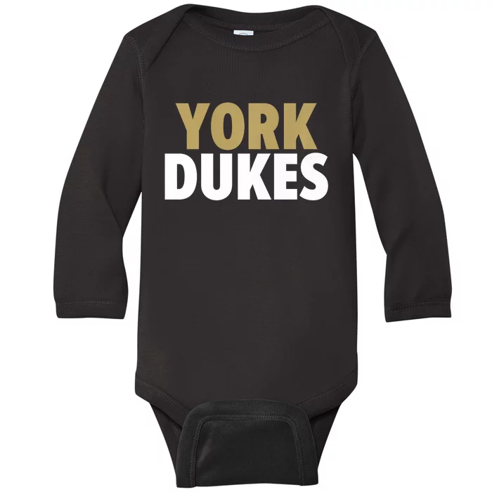 York Dukes School Spirit Baby Long Sleeve Bodysuit