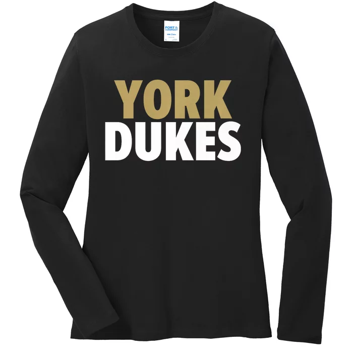 York Dukes School Spirit Ladies Long Sleeve Shirt