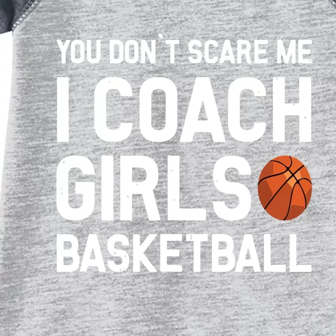 You Dont Scare Me I Coach Girl Basketball Sport Gift Infant Baby Jersey Bodysuit