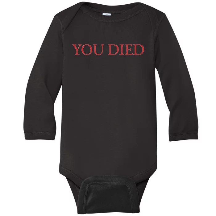 You Died Souls Video Game Baby Long Sleeve Bodysuit