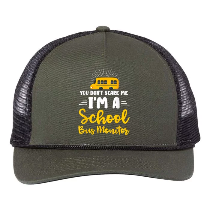 You Dont Scare Me A School Bus Monitor Retro Rope Trucker Hat Cap